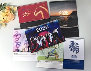 Small MOQ CMYK Printing Wire O Ring Binding Desk Calendar Wall Calendar