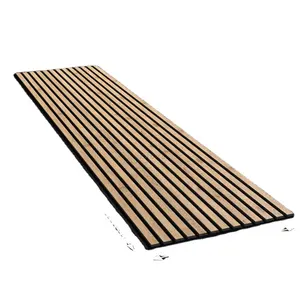 wall decoration 3d MDF or solid wood Acoustic flute Slat wall covering Panels