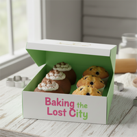 Boîtes d'emballage écologiques en kraft pour café, boulangerie, logo personnalisé, contenants à emporter pour pain, sandwich, biscuits, chocolat, dessert, gaufres