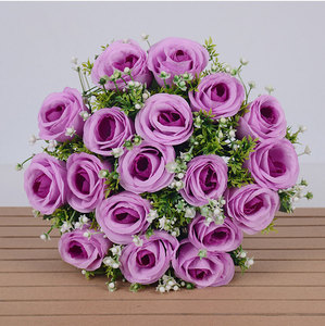 18 Cabezas <span class=keywords><strong>de</strong></span> <span class=keywords><strong>Rosas</strong></span> Artificiales para <span class=keywords><strong>Novia</strong></span>, <span class=keywords><strong>Rosas</strong></span> <span class=keywords><strong>de</strong></span> Seda, <span class=keywords><strong>Ramo</strong></span> <span class=keywords><strong>de</strong></span> <span class=keywords><strong>Rosas</strong></span> Falsas para Boda, Decoración Floral para el Hogar, Jardín y Fiestas - Product Image 6