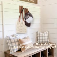 Crochets muraux flexibles en bois pour salle de bain, crochets pliables pour manteaux, serviettes, sacs, crochets rustiques pour suspendre les vêtements, design minimaliste pour gagner de la place
