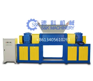 Double Shaft Used Car Motorcycle Tyre Rubber Crushing Machines