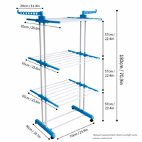 Séchoir à linge vertical pliable en métal robuste sur pied pour intérieur