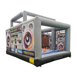 Venda quente Interativa Inflável Disco Dance House Adulto Boom Box Jumping Bouncy Castle Retro Boombox Bouncer Para Festa