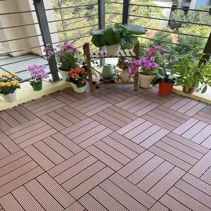 Factory Direct WPC Outdoor Flooring <b>Tiles</b> Wood Plastic Composite Waterproof <b>Interlocking</b> Decking <b>Tile</b> - Product Image 4