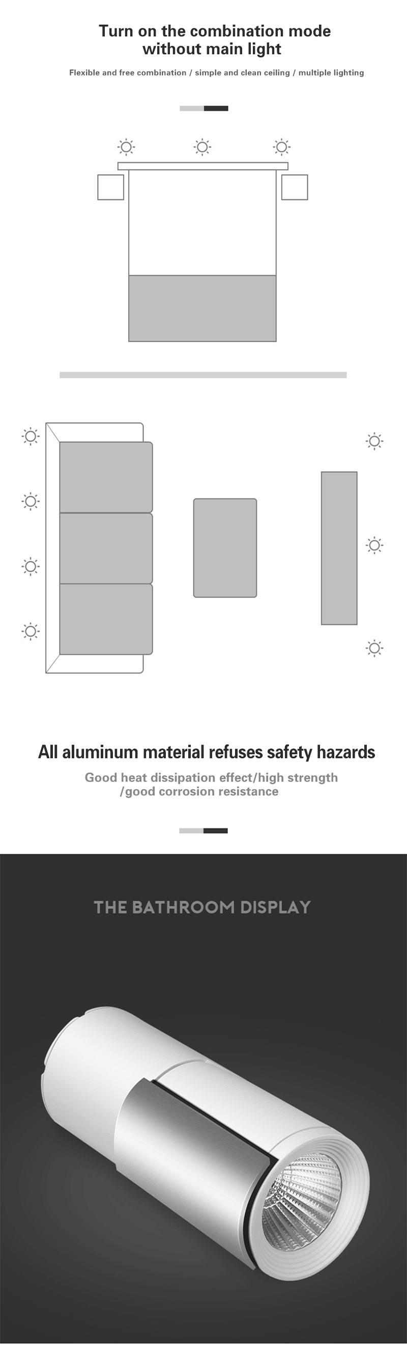 COB 220V Ceiling Cylinder Surface Mounted Downlight For Showroom