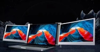 Moniteur Portable Triple 12 pouces double 1920 x 1080px lcd pour multi-affichage, Etc, double écran pour ordinateur Portable, prix de gros d'usine
