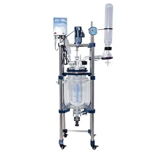 Topacelab 1-100l Jacket Heating Glass Reactor Vacuum Jacket Glass Reactor Glass Lined Reactor Chemical Production