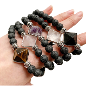 <span class=keywords><strong>Bracelet</strong></span> tendance à la vente chaude, énergie yoga, <span class=keywords><strong>7</strong></span> <span class=keywords><strong>chakras</strong></span>, pyramide, obsidienne naturelle, améthyste, quartz rose, œil de <span class=keywords><strong>tigre</strong></span>, perles, <span class=keywords><strong>bracelet</strong></span> unisexe - Product Image 1