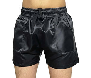Pantalones cortos informales de cintura media para hombre con estilo con cierre de cordón tela transpirable ligera para actividades de verano - Product Image 3