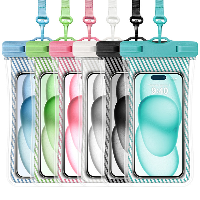 2024 New Waterproof Waist Shape Cell Phone Bag Pouch - Custom Logo Bathroom Phone Case With Floating Swim Airbag