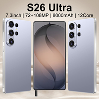 Versión Global Desbloqueada, Teléfono Inteligente Dual SIM Android S26 Ultra, Teléfono Celular de 7.3 Pulgadas, Teléfono Móvil LTE CDMA