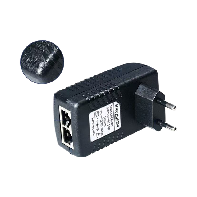 Poe Power Supply Adapter 48V0.5A/24V1A Ethernet AP Bridge Monitoring Single Output ABS Material