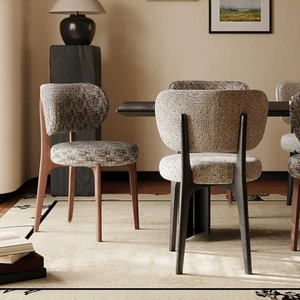 Sedia da Pranzo in Legno Massello Stile Vintage con Schienale, Kuku, Imbottita e Colorata, <span class=keywords><strong>Arredamento</strong></span> per la Casa - Product Image 2