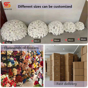 SMOOTH Explosive Models <b>Artificial</b> <b>White</b> <b>Rose</b> Flowers Ball Wedding Flowers Centerpieces Table Candlestick Flowers Ball - Product Image 6
