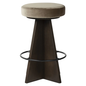 Taburete Alto Giratorio Damon de Algodón, Roble, Hierro/Acero y Poliéster, Resistente, para Bar en Casa y Comedor - Product Image 5