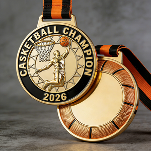 Médaille de sport personnalisée en métal doré, design vierge en alliage de zinc émaillé 3D, pour <span class=keywords><strong>la</strong></span> course de demi-marathon, 5K, 10K, avec ruban - Product Image 2