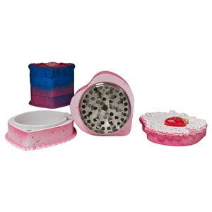 New Cake Design Zinc Alloy <b>Herb</b> <b>Grinder</b> 68mm 4 Layer Tobacco <b>Grinder</b> Metal Smoking Accessory Wholesale - Product Image 2