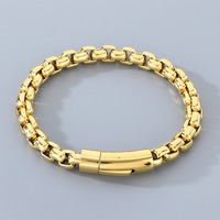 Nouveau Bracelet Chaîne en Acier Inoxydable pour Homme, Style Boîte à Bijoux, Pulseras Para Hombre