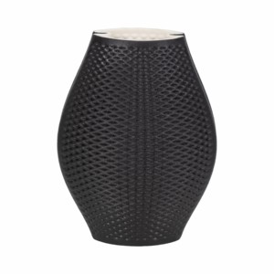 Vaso in porcellana stampato in 3D con design nero testurizzato per la decorazione del soggiorno - Product Image 1