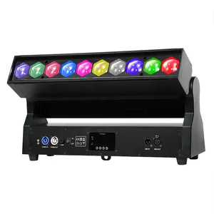 Kepala bergerak miring profesional Bar10 * 40w RGBW Zoom sinar cuci Pixel LED empat acara klub malam Dj disko pencahayaan kesan X4 Bar 10