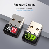 Adaptador Wifi 802.11n con Controlador Gratuito, RTL8188GU, 150 Mbps, Mini Dongle Wifi USB para Computadora