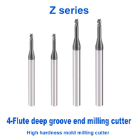 Fraise à rainurer profonde en carbure à 4 cannelures, haute dureté, précision 4 mm, spécifique au moule, ODM OEM personnalisée, directement de l'usine