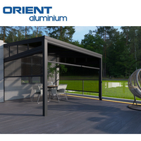 Pergola de jardin en aluminium avec toit en PVC, pergola bioclimatique en aluminium 3x4m, auvent de terrasse