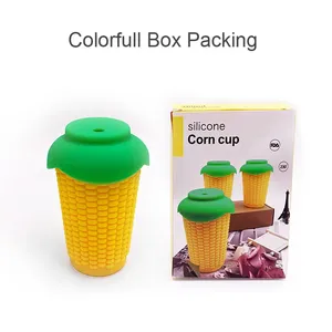 แก้วน้ำซิลิโคนรูปข้าวโพด ดีไซน์ใหม่ ปลอดสาร BPA ความจุ 300 มล. - Product Image 6