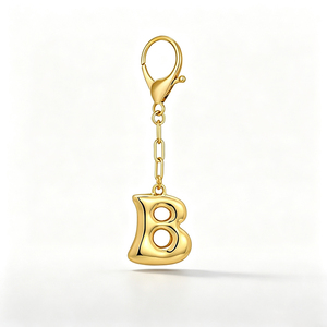 Breloques porte-clés en alliage de zinc en forme de lettres bulles, 26 pièces, alphabet minimaliste élégant et polyvalent, pendentif de sac en métal, en stock, livraison rapide - Product Image 1