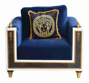 الراقية الفاخرة الكلاسيكية تصميم بولي أريكة لغرفة المعيشة الأثاث الملكي نمط إطار خشبي أريكة منقوشة - Product Image 2