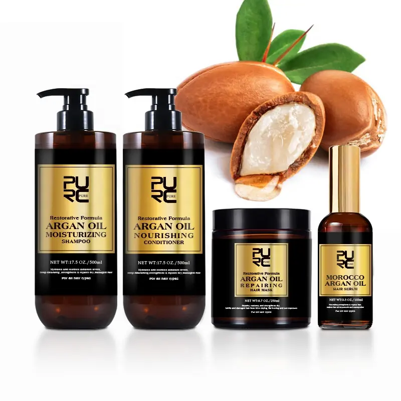 Su misura Shampoo organico olio di Argan Shampoo Private Label naturale a base di erbe idratante capelli Shampoo e balsamo all'ingrosso