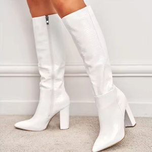 Nouvelles bottes mi-hautes à talons épais et hauts 2024, bottes tendance disponibles en stock, taille 42 - Product Image 2