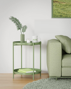 Dormitorio de Metal de 2 niveles para interior y exterior con bandeja extraíble, sofá pequeño impermeable, sala de estar de café para mesas auxiliares, balcón, Oficina - Product Image 3