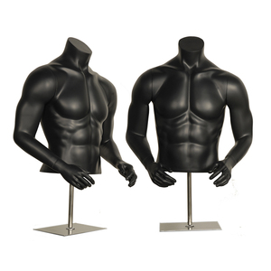 男性トルソマネキン,ヘッドレスハーフボディマッスルメタルスタンド付き - Product Image 2