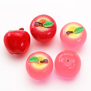 Miniaturas de Manzanas Luminosas en <span class=keywords><strong>Rosa</strong></span> y Rojo, Adornos de Comida en Miniatura, Frutas Navideñas para Manualidades, Accesorios para el Cabello con Pegamento en Crema - Product Image 5