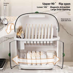 Contenitori in alluminio per la casa con coperchio in plastica PP per scolapiatti da cucina, porta ciotole, piatti, bacchette <span class=keywords><strong>e</strong></span> stoviglie - Product Image 4