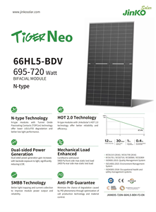 Panel Solar Fotovoltaico Bifacial Tipo N Jinko Trina Original de 700W, 720W, 715W, 710W, 705W para Uso Comercial - Product Image 4
