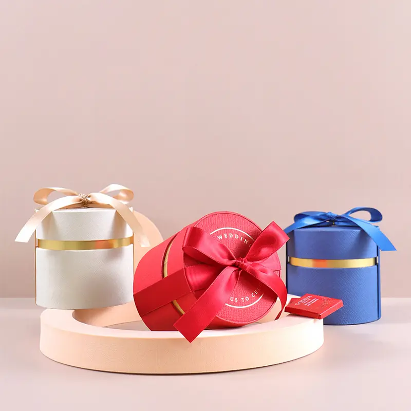 Coperchio del tubo e scatola di Base scatole cilindriche per imballaggio regalo di torta di fiori di caramelle di nozze di dimensioni personalizzate