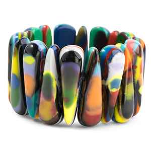 La mejor calidad, pulsera de moda de resina de latón hecha a mano de primera calidad personalizada para mujer con perlas de colores llamativos, India directa - Product Image 2