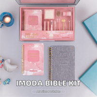 Kit Completo de Diario de Estudio Bíblico Imoda, Cuaderno Espiral A5 de 96 Hojas, Bolígrafos Neutros, Marcadores, Notas Adhesivas, Temática Religiosa