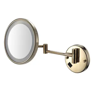 Beelee зеркало для макияжа для отеля 1X-5X увеличительное настенное удлиняющее зеркало с золотыми светодиодами для ванной комнаты