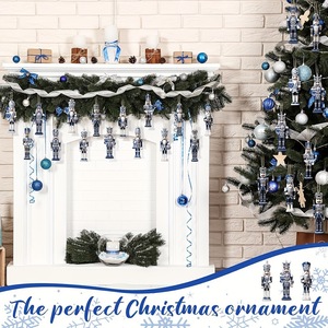 24 ensembles d'ornements suspendus <span class=keywords><strong>casse</strong></span>-<span class=keywords><strong>noisette</strong></span> en bois de Noël de haute qualité pour la décoration intérieure de fête à la maison et les décorations d'arbre de Noël - Product Image 5