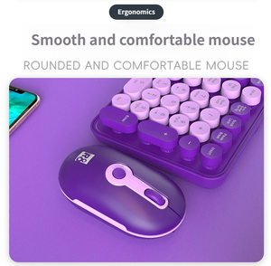 Punk Girl Style Stock Colorful Mix Keycaps 1600 DPI <b>Mouse</b> Ergonomic Waterproofed Wireless <b>Mouse</b> Keyboard Combo for Laptop - Product Image 4