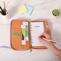 Cadeau d'entreprise Wenshun, carnet en cuir écologique A4, reliure à feuilles mobiles, dossier à fermeture éclair, logo personnalisé, promotionnel pour les entreprises