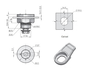 FS6515 En Alliage de Zinc En Métal Boîte Aux Lettres À Cylindre Tubulaire <span class=keywords><strong>Serrure</strong></span> de Porte À Cames à MS745-<span class=keywords><strong>4</strong></span> - Product Image 6