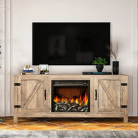 Meuble TV Moderne de Gros avec Foyer Électrique à Flamme Simulé, Table Basse Design et Meuble Décoratif