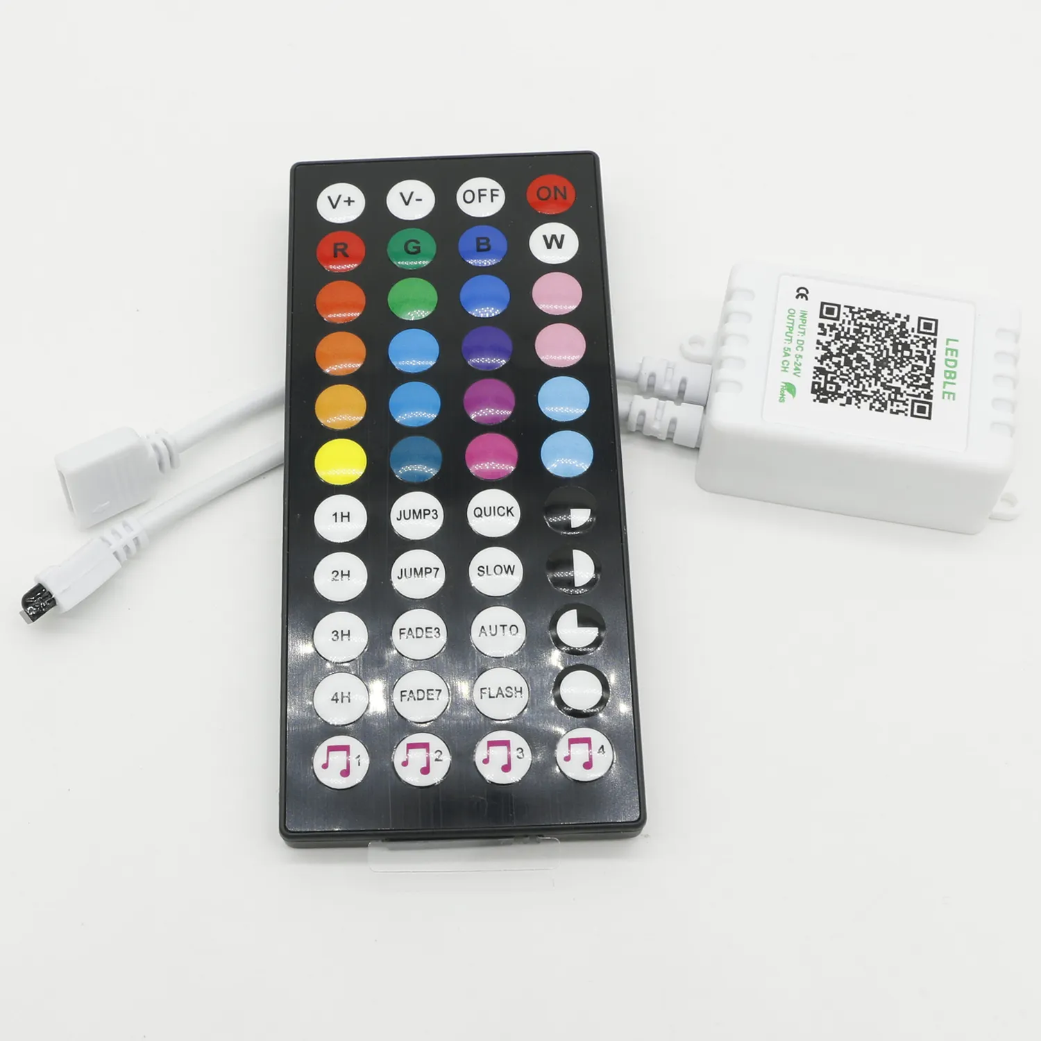 Controlador universal de luz LED com 44 teclas, controle remoto IR, faixa de luz LED RGB, DC 12V para 5050 2835 RGB, faixa de LED