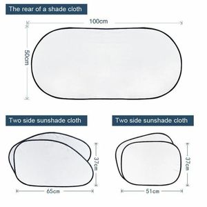 Ensemble de pares-soleil pliables pour vitres de voiture, 6 pièces, pare-brise avant et arrière, couverture complète, bloc de protection - Product Image 6