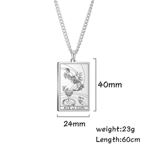 Cartes <span class=keywords><strong>de</strong></span> <span class=keywords><strong>Tarot</strong></span> Vintage à la mode pour hommes, collier avec pendentif <span class=keywords><strong>de</strong></span> cartes <span class=keywords><strong>de</strong></span> <span class=keywords><strong>Tarot</strong></span> The Major arplastique, bijoux en acier inoxydable, - Product Image 6